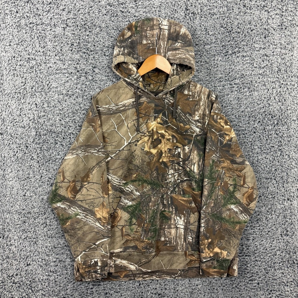 Game Winner Hoodie Mens 2XL Realtree Camo Sweatshirt Hunting Skater Vintage Y2K